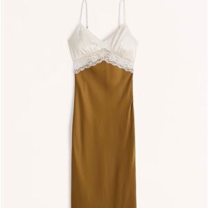 Abercrombie Lace and Satin Slip Midi Dress